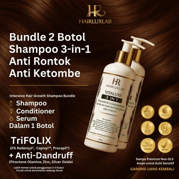 BUNDLE HairluxLab Vitaluxe 3 in 1 Shampoo Conditioner Serum Hair Revitalizing Treatment